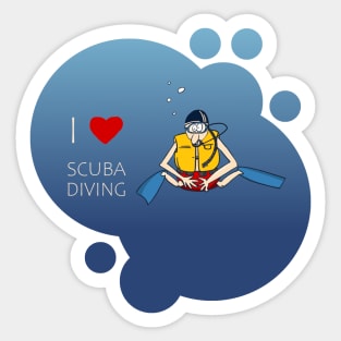 I Love Scuba Diving Sticker